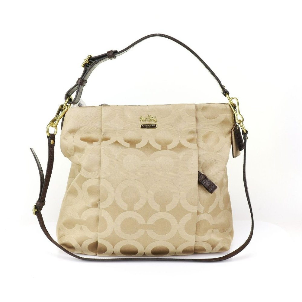 NWT Coach Signature Hobo Shoulder Bag Khaki - Picture 4 of 10